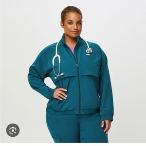 Figs Fionlite Sydney Scrub Jacket Caribbean Blue